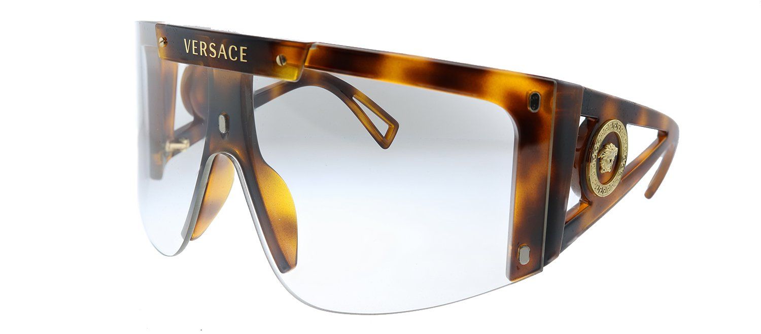 Versace VE 4393 52171W Shield Plastic Havana Sunglasses with Brown Or Grey Clip On Lens sold by Gaffos product image thumbnail 2