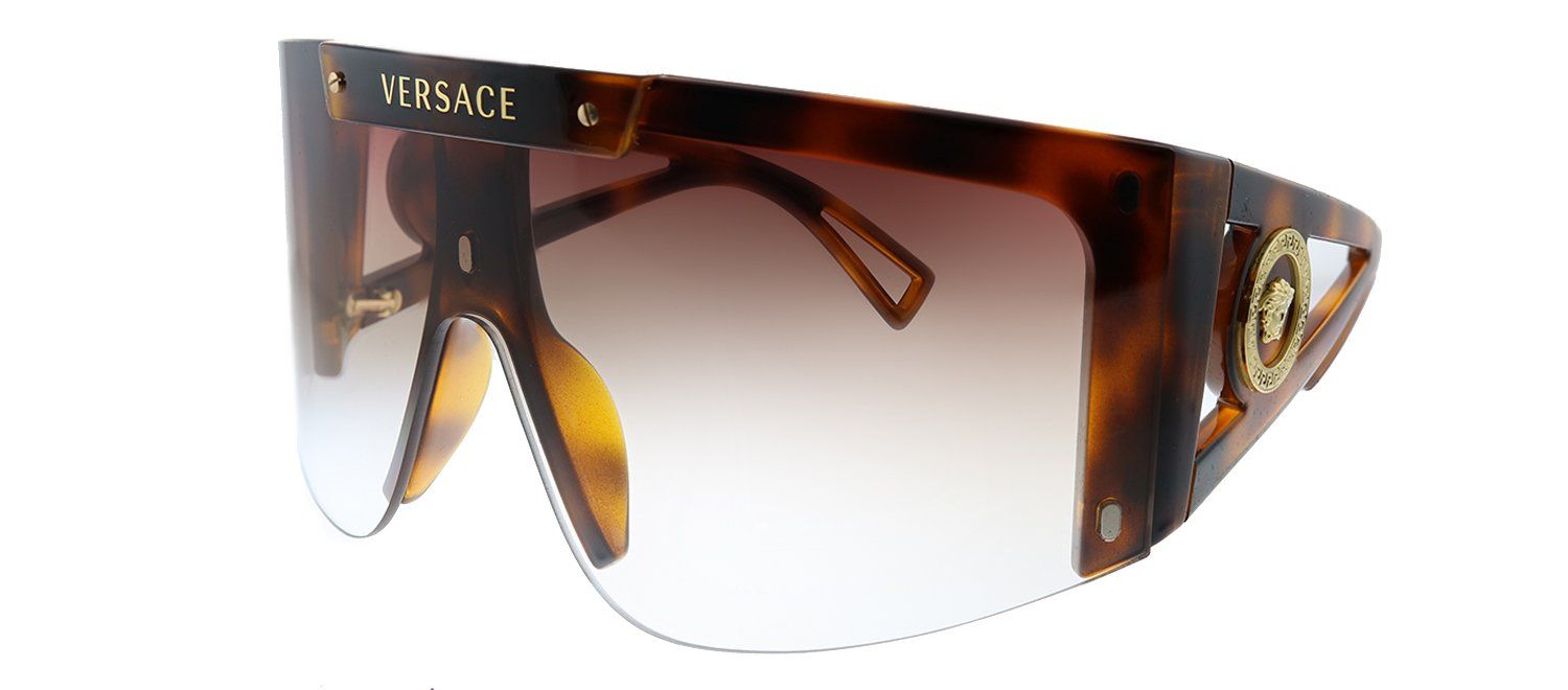 Versace VE 4393 52171W Shield Plastic Havana Sunglasses with Brown Or Grey Clip On Lens sold by Gaffos product image thumbnail 8