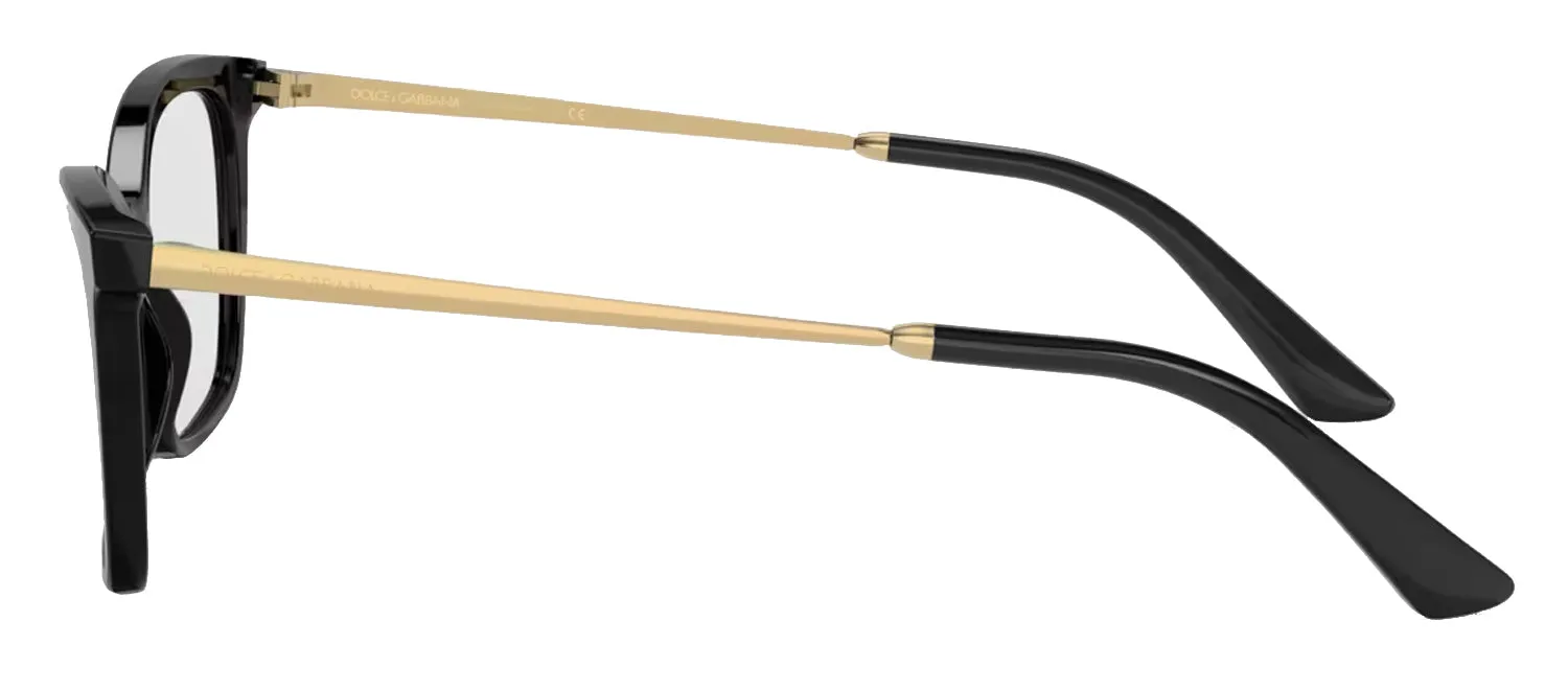 Dolce & Gabbana DG 3347 501 Rectangle Plastic Black Eyeglasses with Logo Stamped Demo Lenses sold by Gaffos product image thumbnail 3