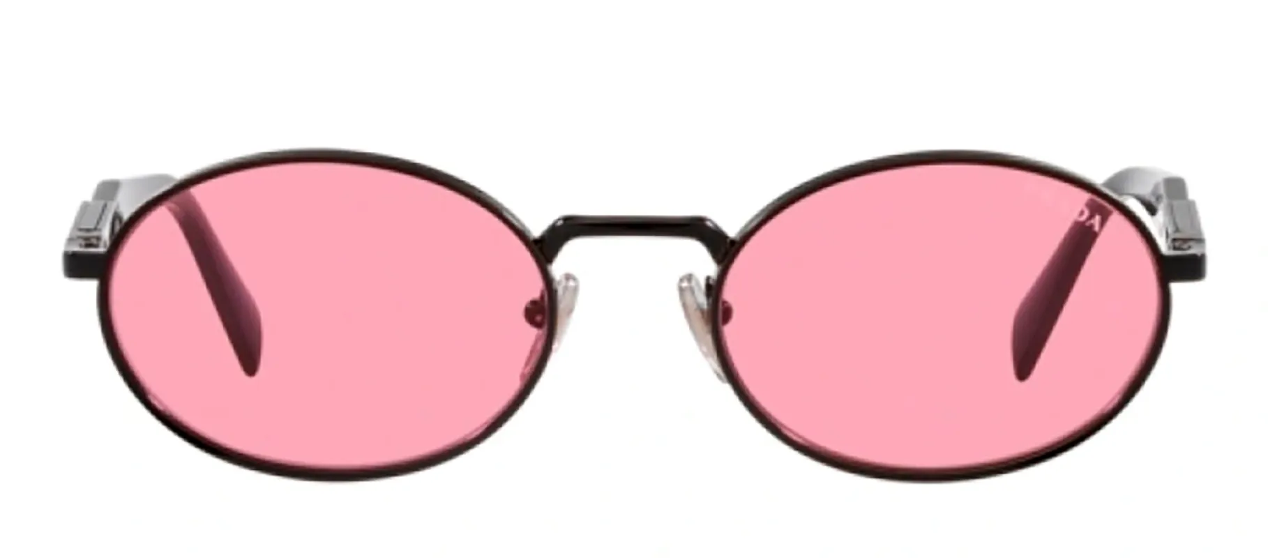 Prada PR 65ZS 1AB03Z Oval Metal Black Sunglasses with Pink Lens sold by Gaffos