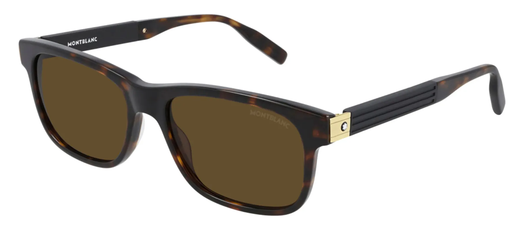 Montblanc MB 0163S 002 Rectangle Acetate Havana Sunglasses with Brown Lens sold by Gaffos