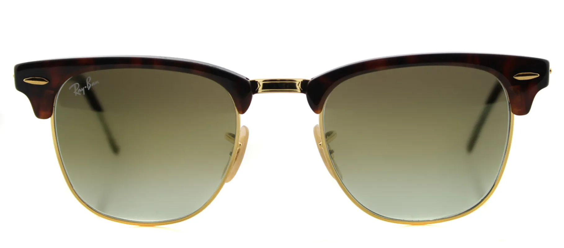 Ray-Ban Clubmaster RB 3016 990/9J Clubmaster Plastic Tortoise/ Havana Sunglasses with Green Flash Gradient Lens sold by Gaffos