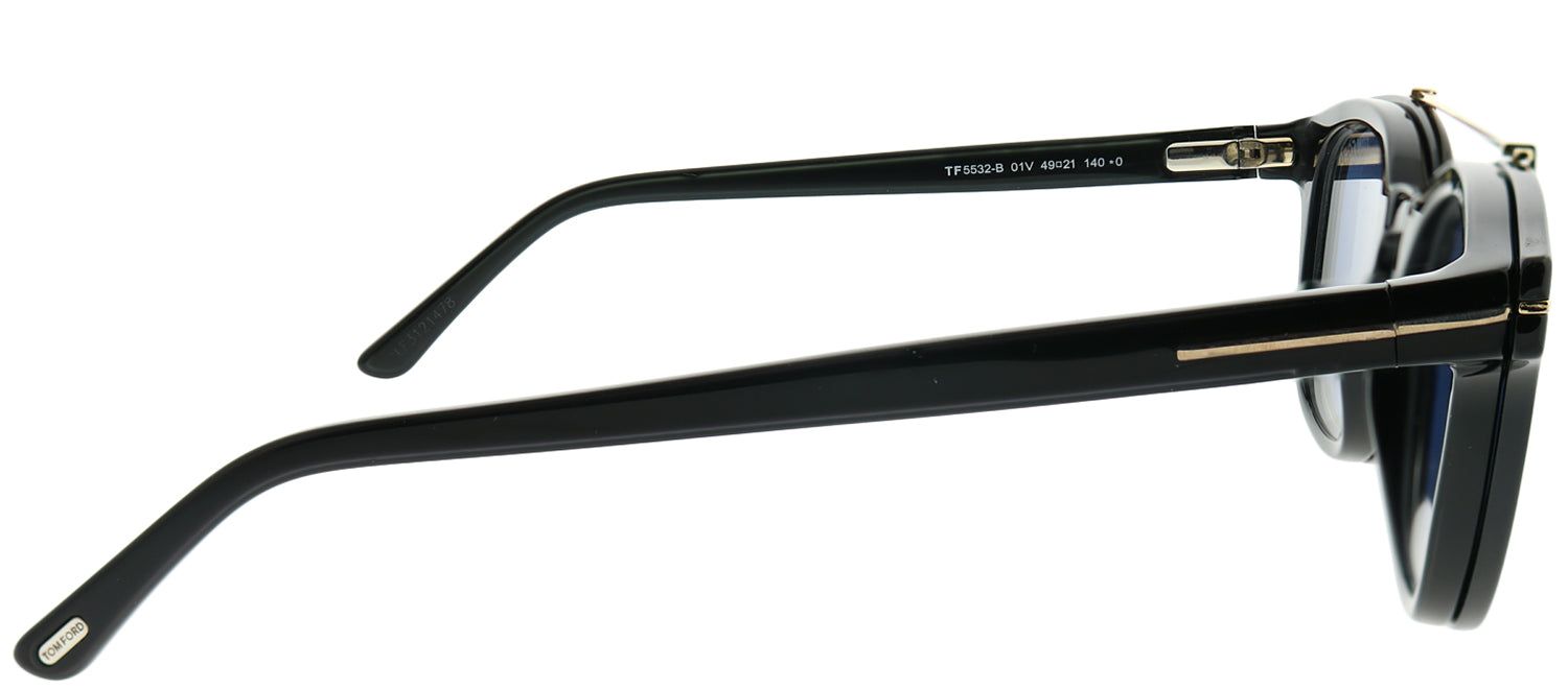 Tom Ford FT 5532B/V 01V Rectangle Plastic Black Sunglasses with Blue Block Clear With Blue Clip on Lens sold by Gaffos product image thumbnail 5