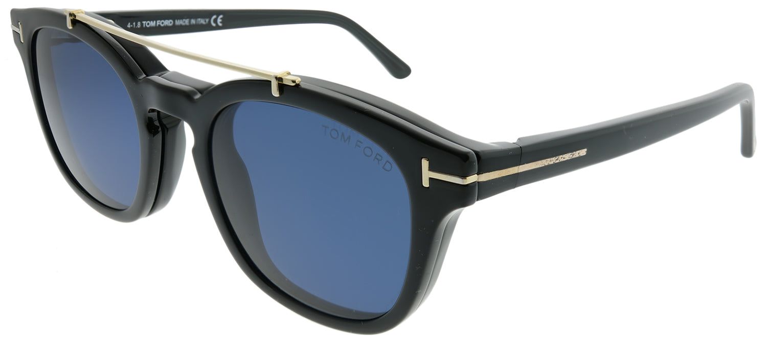 Tom Ford FT 5532B/V 01V Rectangle Plastic Black Sunglasses with Blue Block Clear With Blue Clip on Lens sold by Gaffos product image thumbnail 3