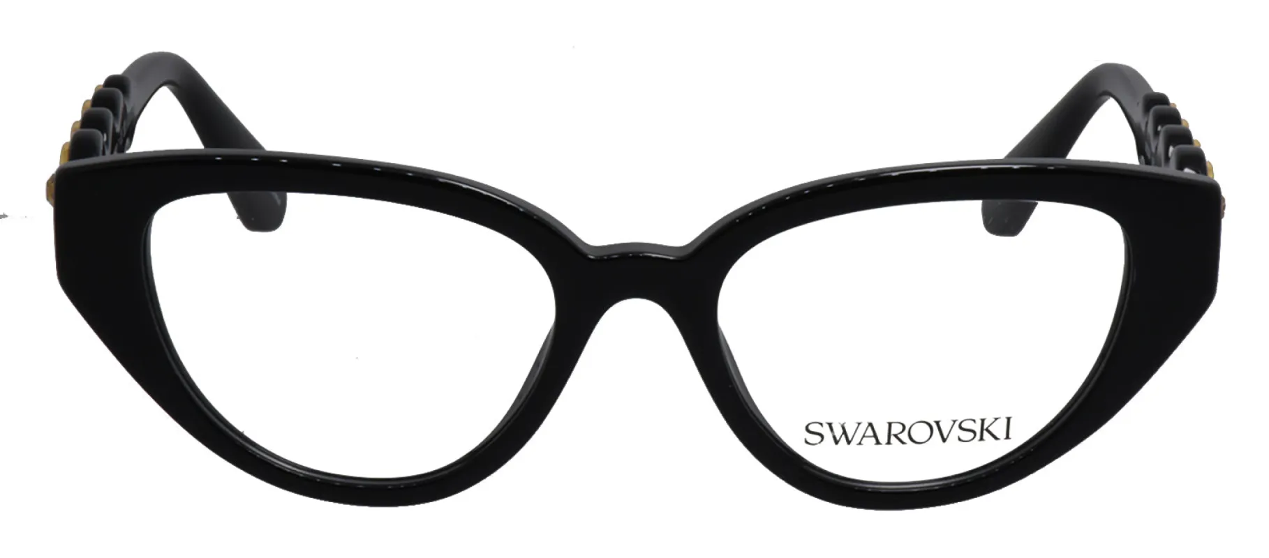 Swarovski SK 2024 1001 Irregular Plastic Black Eyeglasses with Logo Stamped Demo Lenses sold by Gaffos