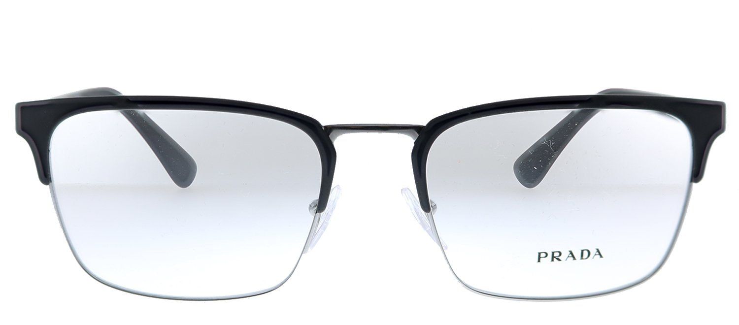 Prada PR 54TV 1BO1O1 Rectangle Metal Black Eyeglasses with Demo Lens sold by Gaffos