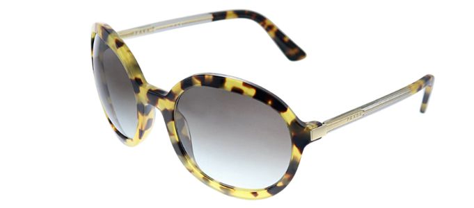 Prada PR 09VS 7S00A7 Oval Plastic Havana Sunglasses with Grey Gradient Lens sold by Gaffos