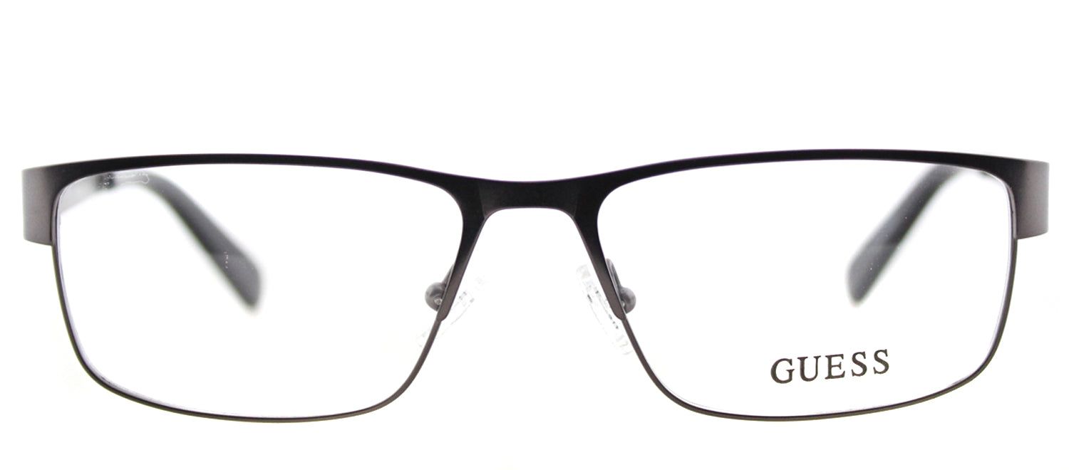 Guess GU 1770 GUN Rectangle Metal Ruthenium/ Gunmetal Eyeglasses with Demo Lens sold by Gaffos