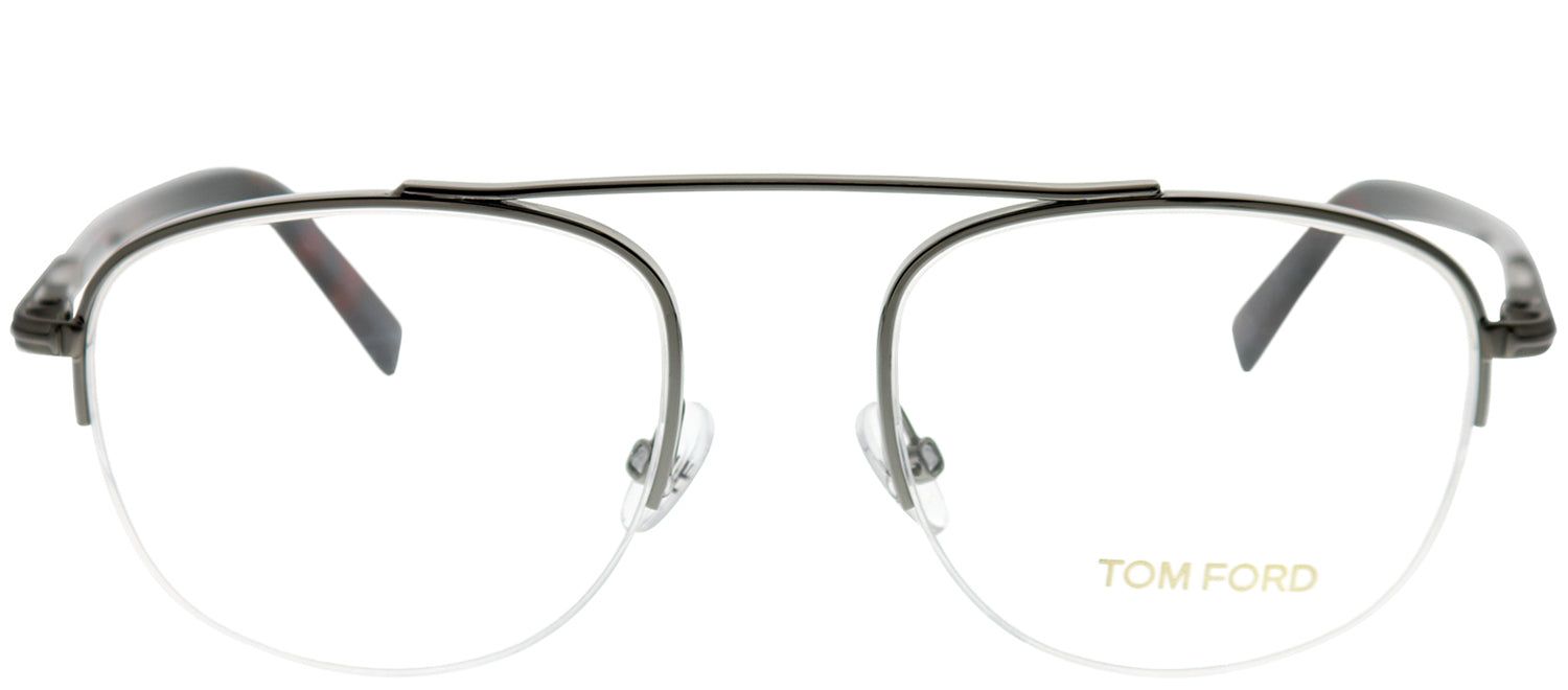 Tom Ford FT 5450 012 Round Metal Ruthenium/ Gunmetal Eyeglasses with Demo Lens sold by Gaffos