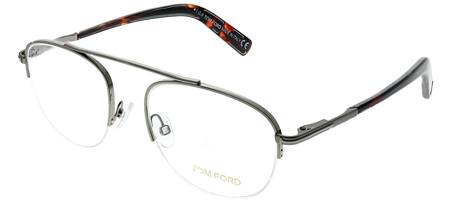 Tom Ford FT 5450 012 Round Metal Ruthenium/ Gunmetal Eyeglasses with Demo Lens sold by Gaffos product image thumbnail 2