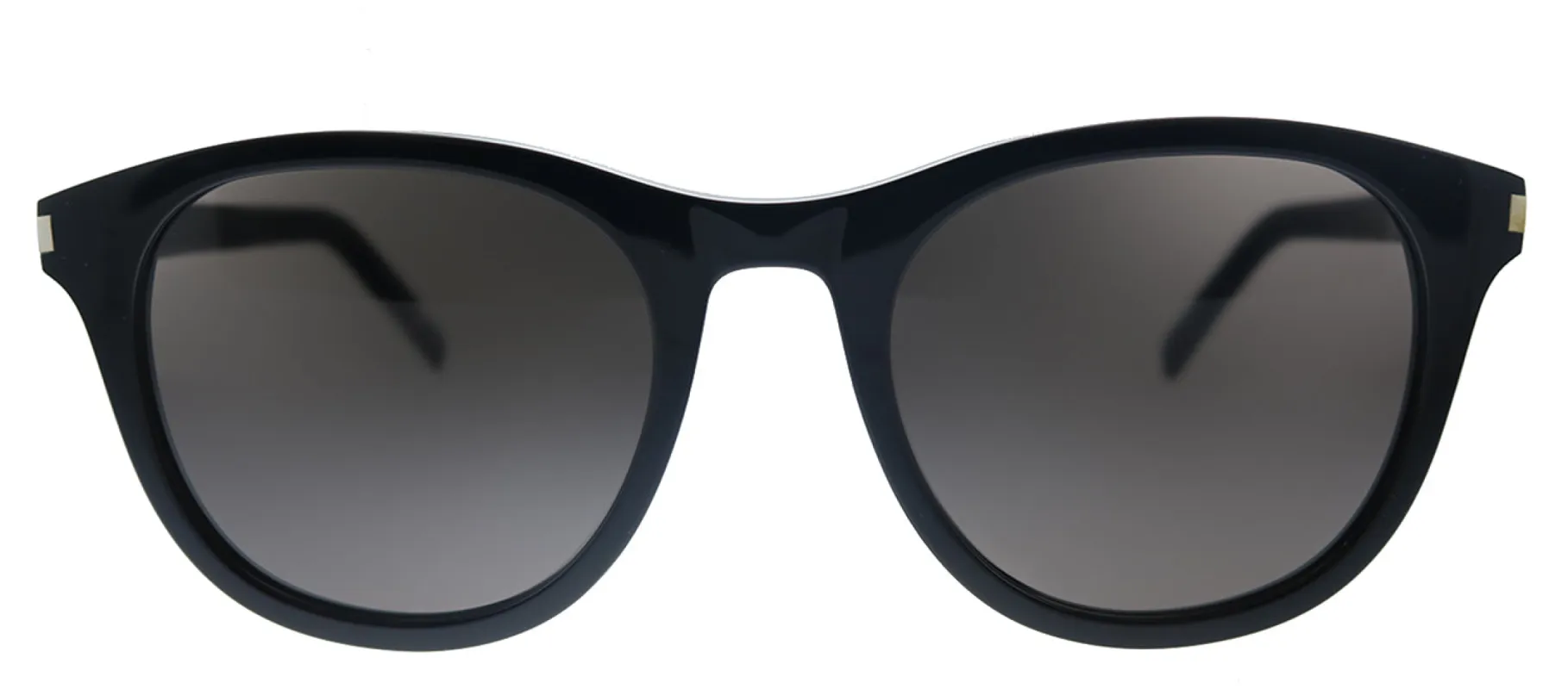 Saint Laurent SL 401 005 Round Acetate Black Sunglasses with Black Lens sold by Gaffos