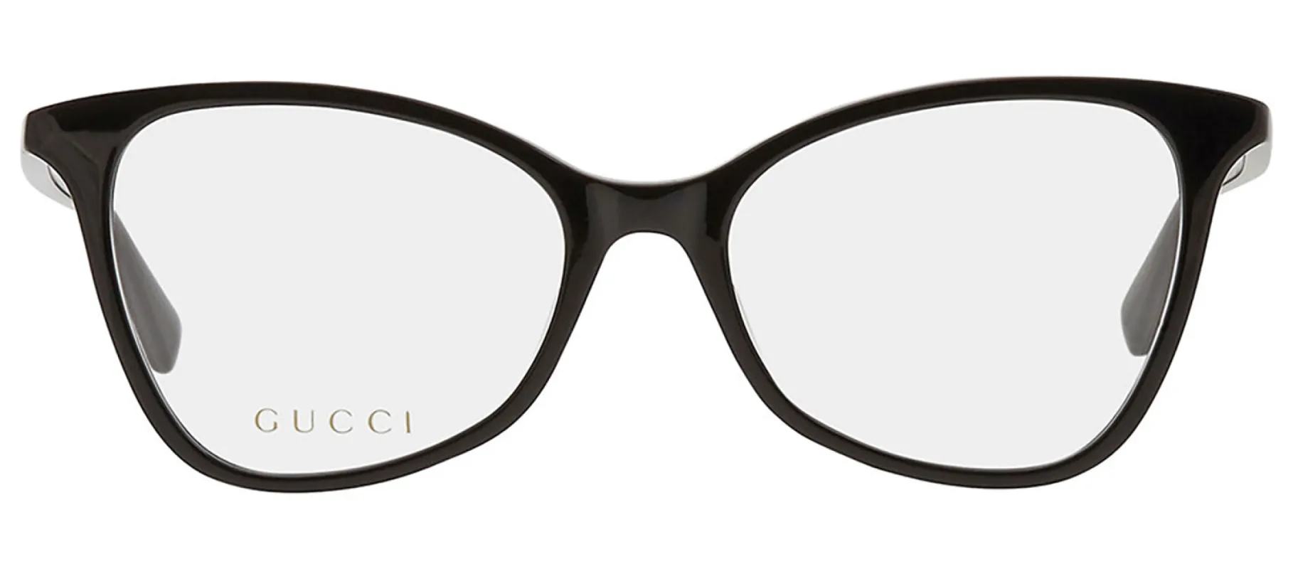 Gucci GUCCI LOGO GG 1360O 001 Cat-Eye Plastic Black Eyeglasses with Logo Stamped Demo Lenses sold by Gaffos