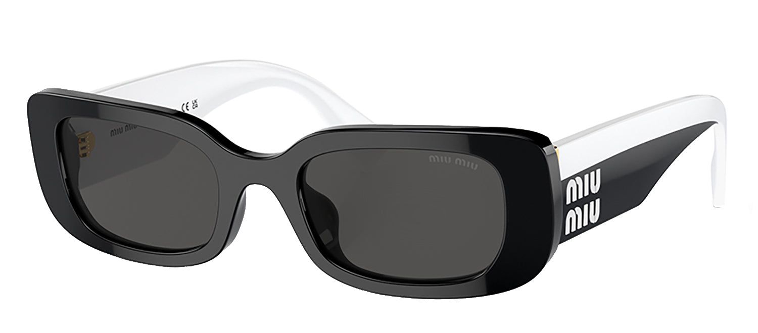 Miu Miu MU_08YS 1AB5S0 Rectangle Plastic Black Sunglasses with Dark Gray Lens sold by Gaffos product image thumbnail 2