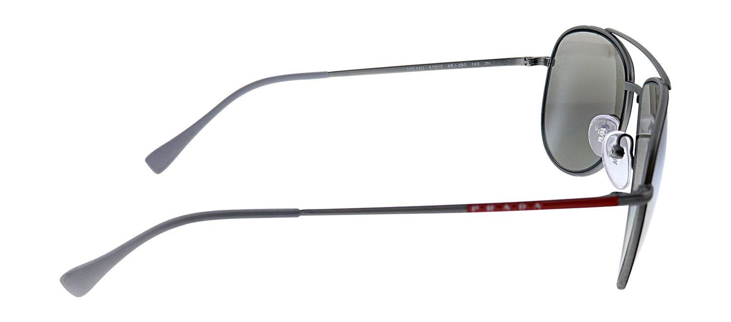 Prada Linea Rossa PS 55US 6BJ2B0 Pilot Metal Black Sunglasses with Silver Mirror Lens sold by Gaffos product image thumbnail 3