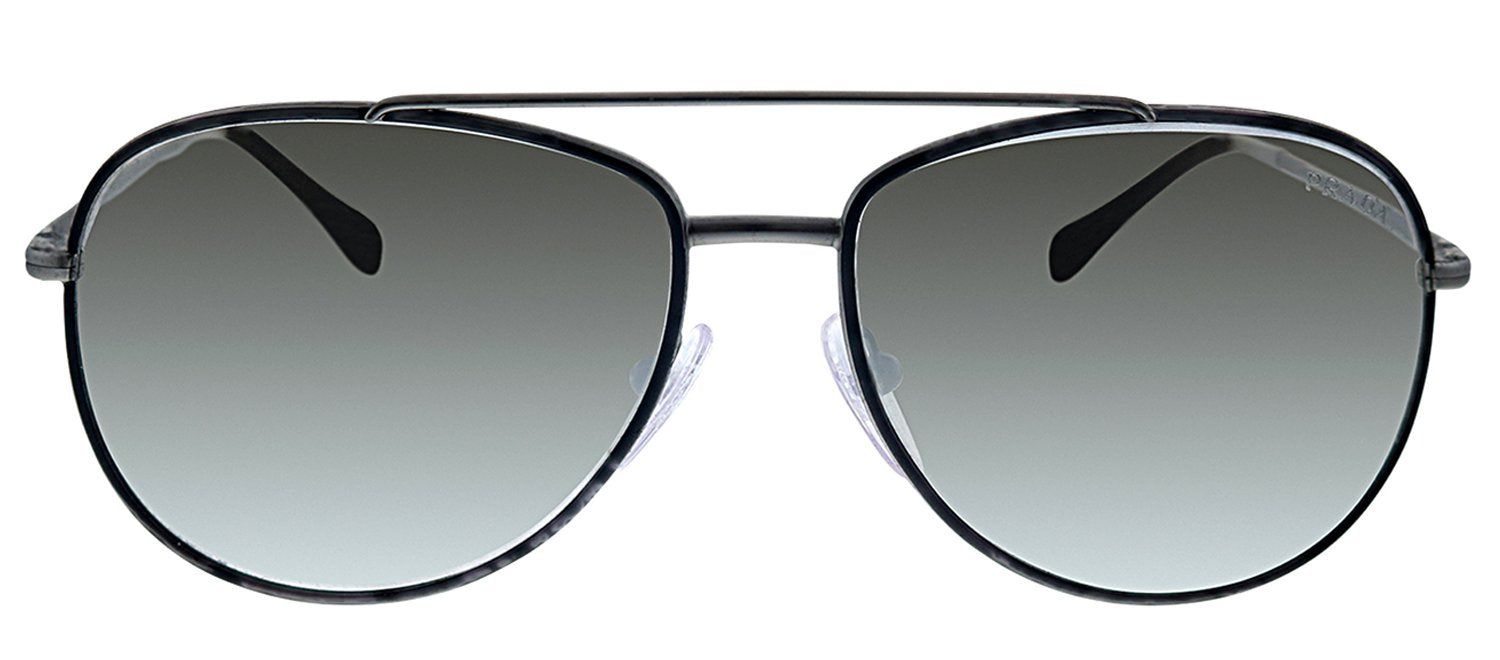 Prada Linea Rossa PS 55US 6BJ2B0 Pilot Metal Black Sunglasses with Silver Mirror Lens sold by Gaffos