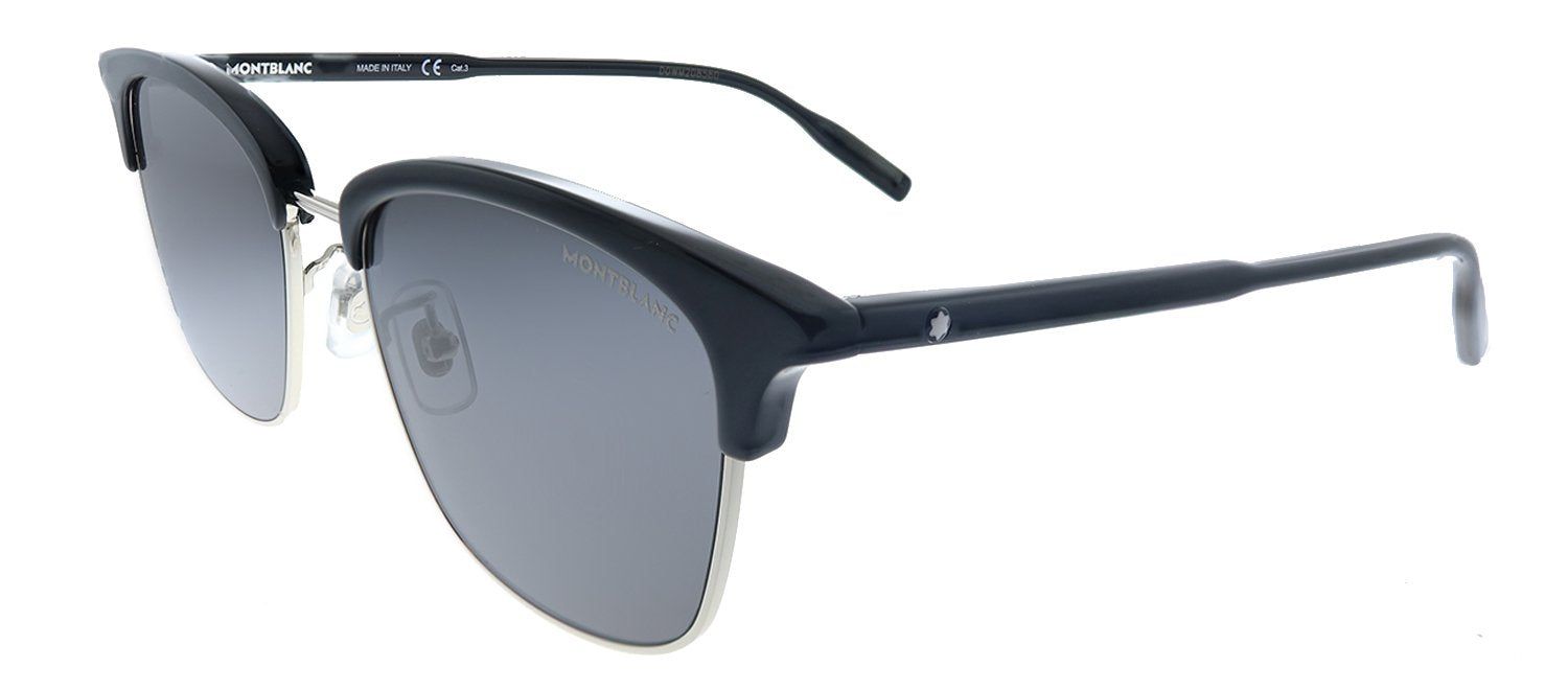 MontBlanc MB 0136SK 002 Clubmaster Metal Black Sunglasses with Grey Lens sold by Gaffos product image thumbnail 2