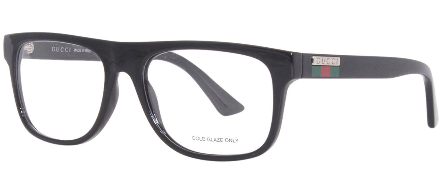 Gucci GG 1117O 001 Rectangle Plastic Black Eyeglasses with Logo Stamped Demo Lenses sold by Gaffos product image thumbnail 2