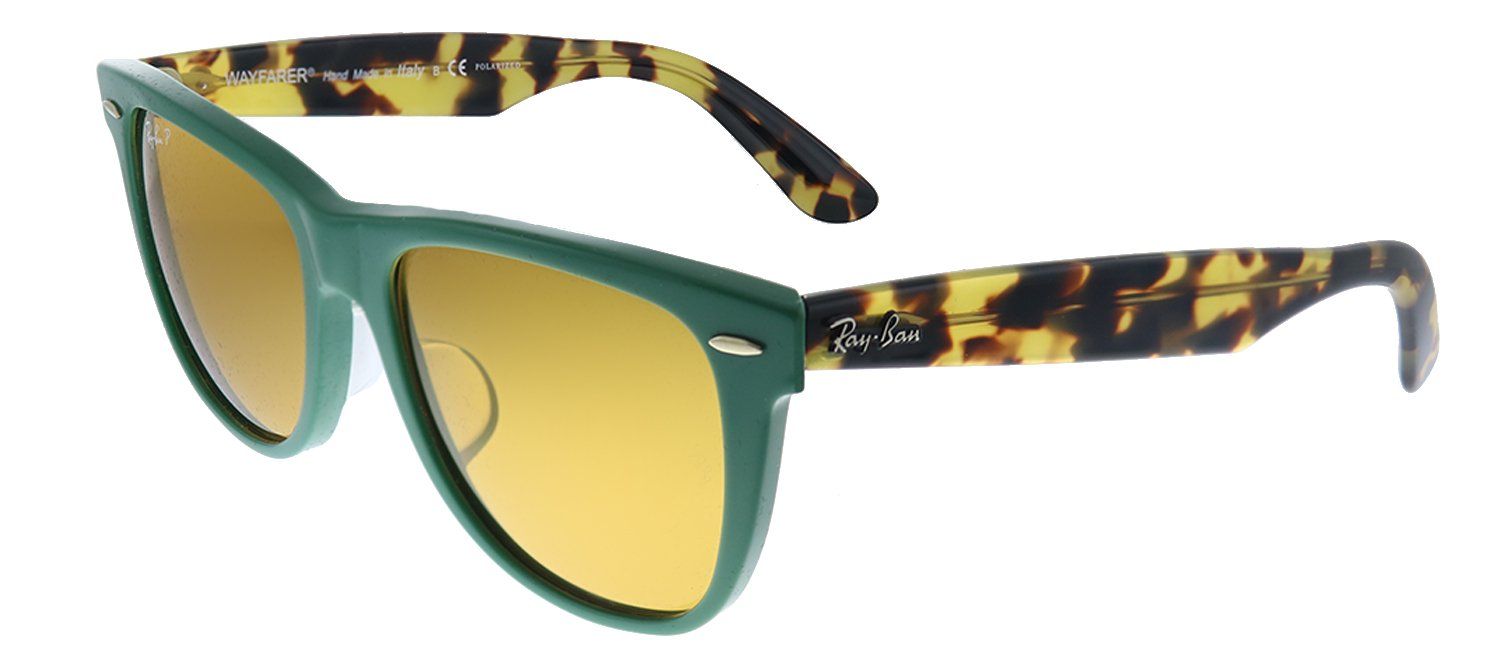 Ray-Ban Wayfarer RB 2140F 1240N9 Wayfarer Plastic Green Sunglasses with Yellow Polarized Lens sold by Gaffos product image thumbnail 2