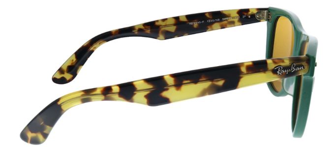 Ray-Ban Wayfarer RB 2140F 1240N9 Wayfarer Plastic Green Sunglasses with Yellow Polarized Lens sold by Gaffos