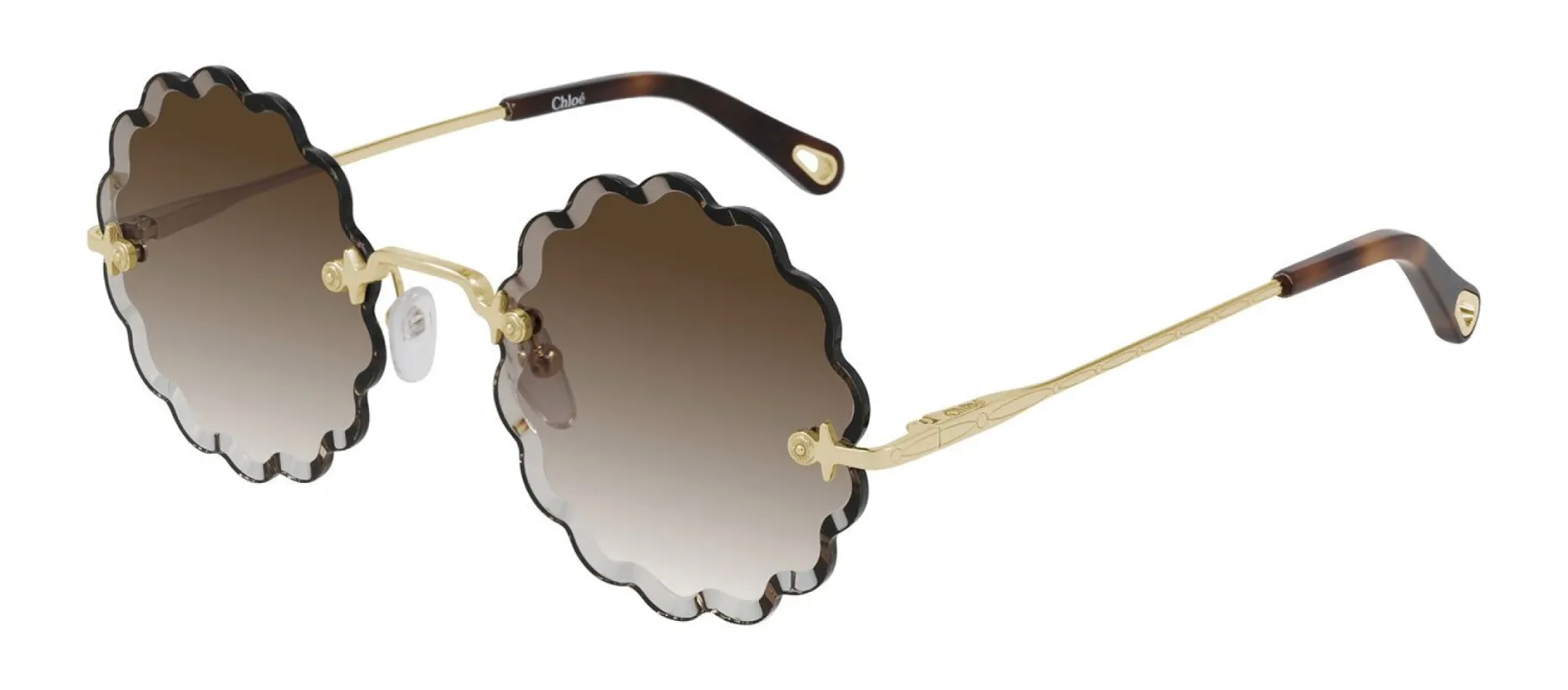 Chloe CH 0047S 001 Fashion Metal Gold Sunglasses with Brown Gradient Lens sold by Gaffos