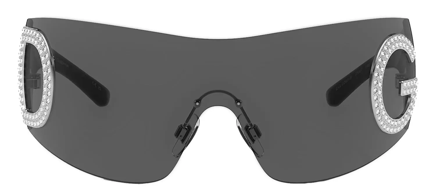 Dolce & Gabbana DG 2298B 05/87 Shield Metal Black Sunglasses with Grey Lens sold by Gaffos