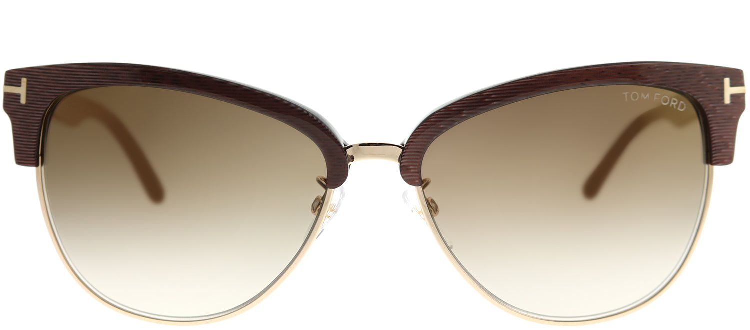 Tom Ford TF 368 50G Square Plastic Brown Sunglasses with Brown Mirror Gradient Lens sold by Gaffos