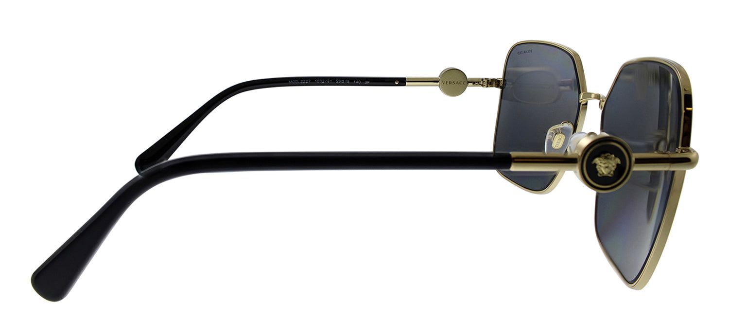 Versace VE 2227 100281 Square Metal Gold Sunglasses with Grey Polarized Lens sold by Gaffos product image thumbnail 3