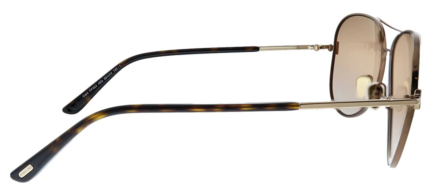 Tom Ford Clark TF 823 48G Aviator Metal Brown Sunglasses with Brown Gradient Lens sold by Gaffos product image thumbnail 3
