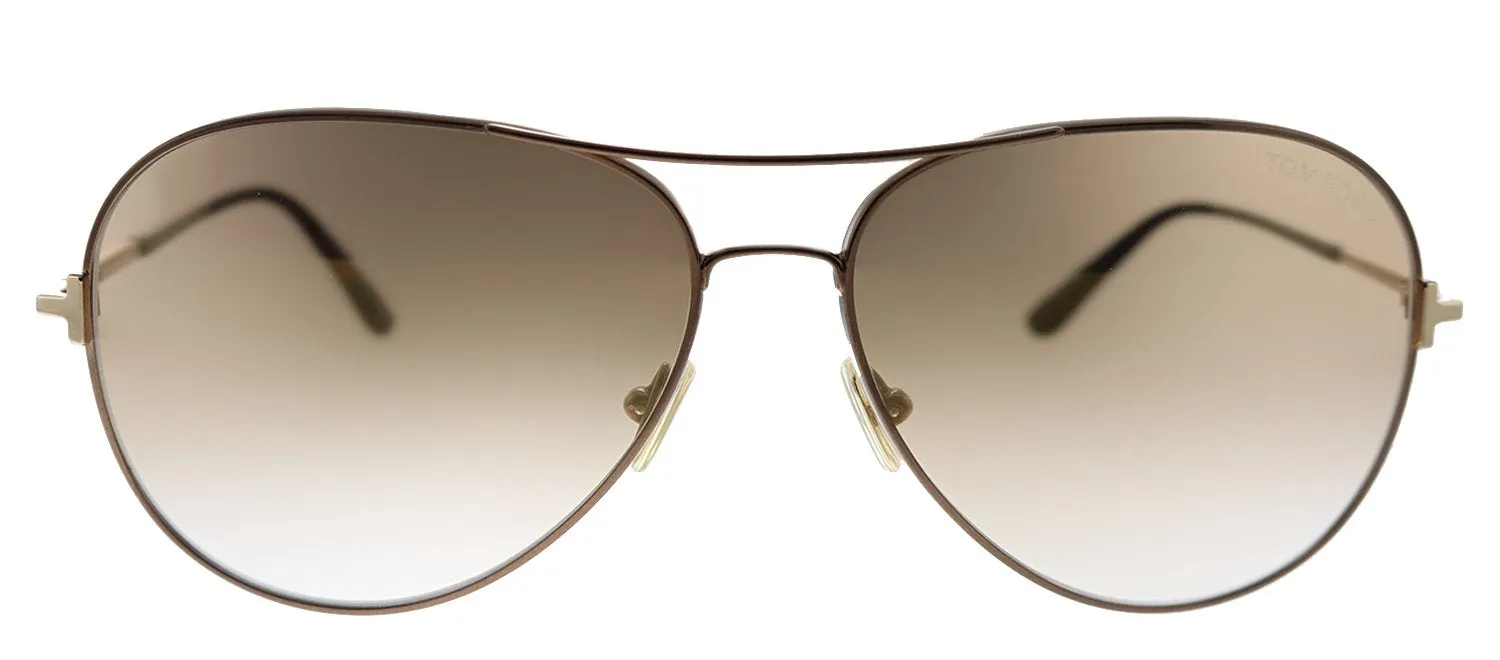 Tom Ford Clark TF 823 48G Aviator Metal Brown Sunglasses with Brown Gradient Lens sold by Gaffos