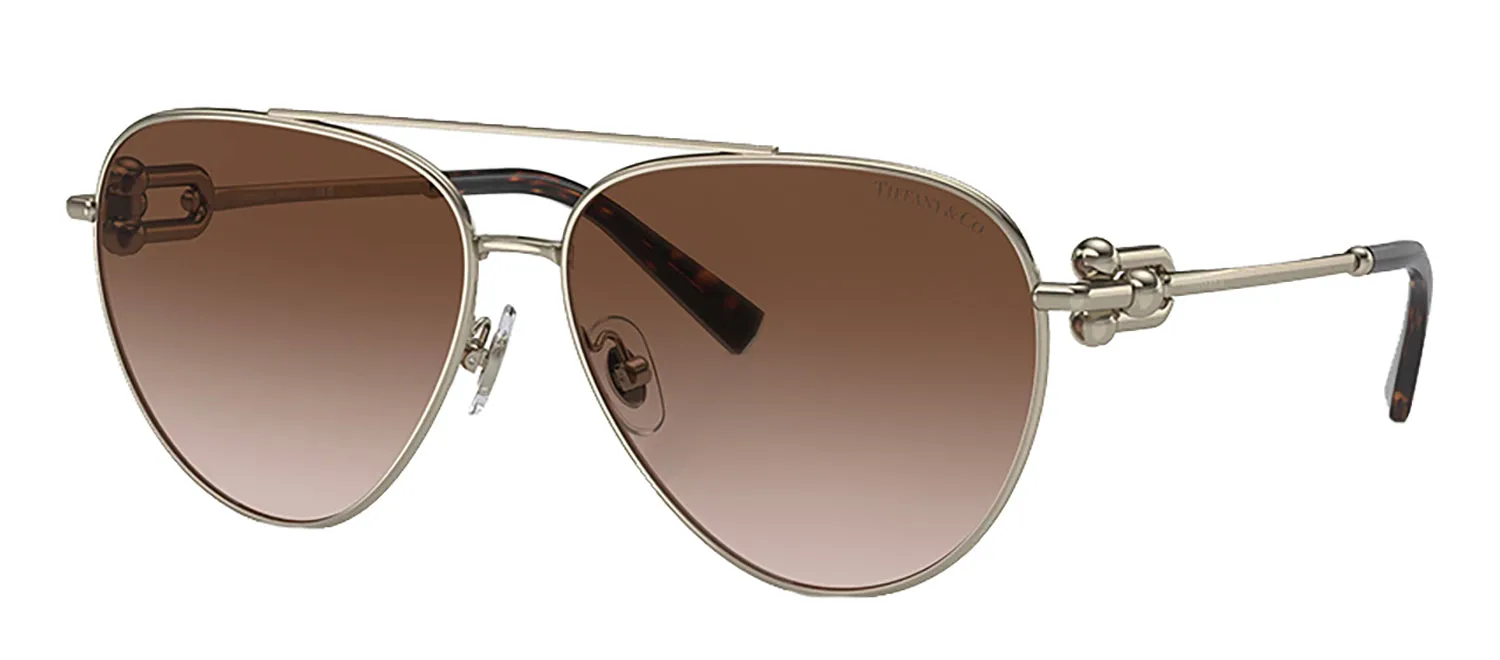 Tiffany & Co. TF 3092 60213B Aviator Metal Gold Sunglasses with Brown Gradient Lens sold by Gaffos product image thumbnail 2