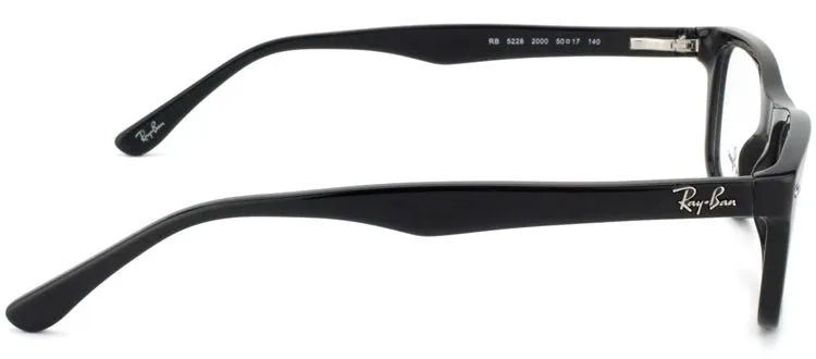 Ray-Ban RX 5228 2000 Rectangle Plastic Black Eyeglasses with Demo Lens sold by Gaffos product image thumbnail 3