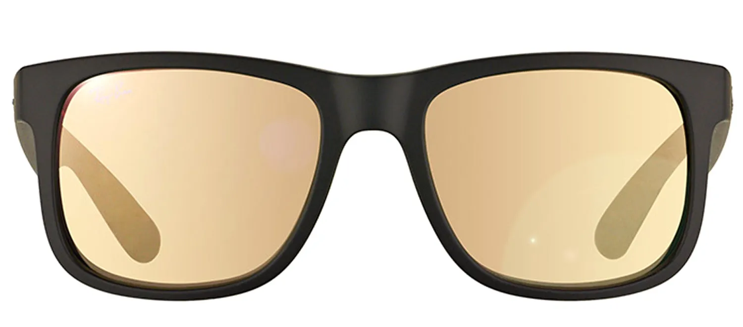 Ray-Ban Justin RB 4165 622/5A Square Rubber Black Sunglasses with Gold Mirror Lens sold by Gaffos