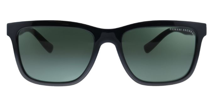 Armani Exchange AX 4045S 817871 Rectangle Plastic Black Sunglasses with Green Lens sold by Gaffos