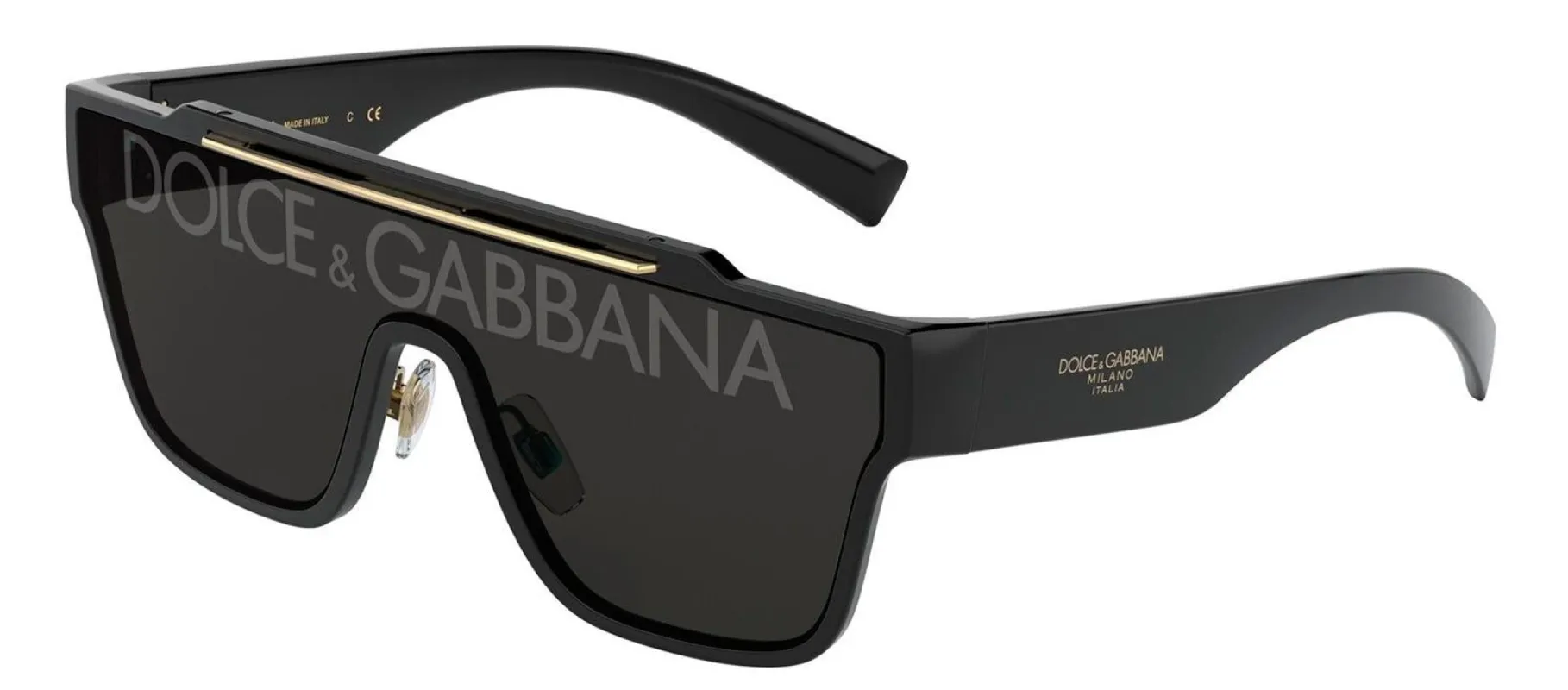 Dolce & Gabbana DG 6125 501/M Shield Plastic Black Sunglasses with Grey Lens sold by Gaffos
