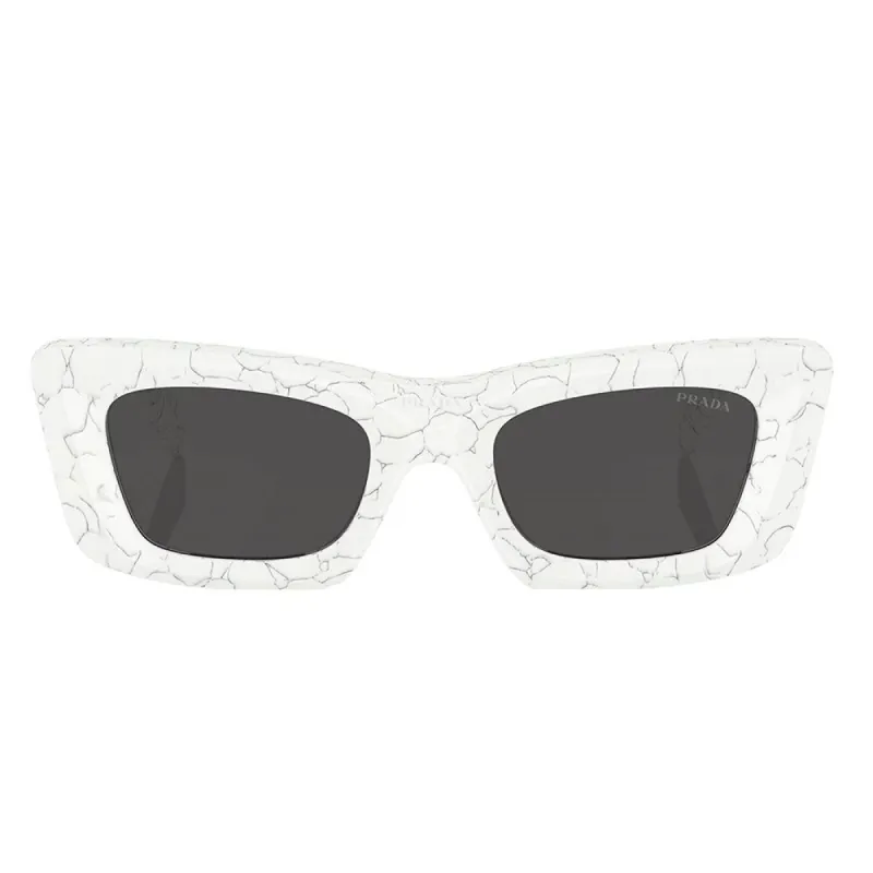 Prada PR 13ZS 17D5S0 Cat-Eye Plastic White Sunglasses with Grey Lens sold by Gaffos