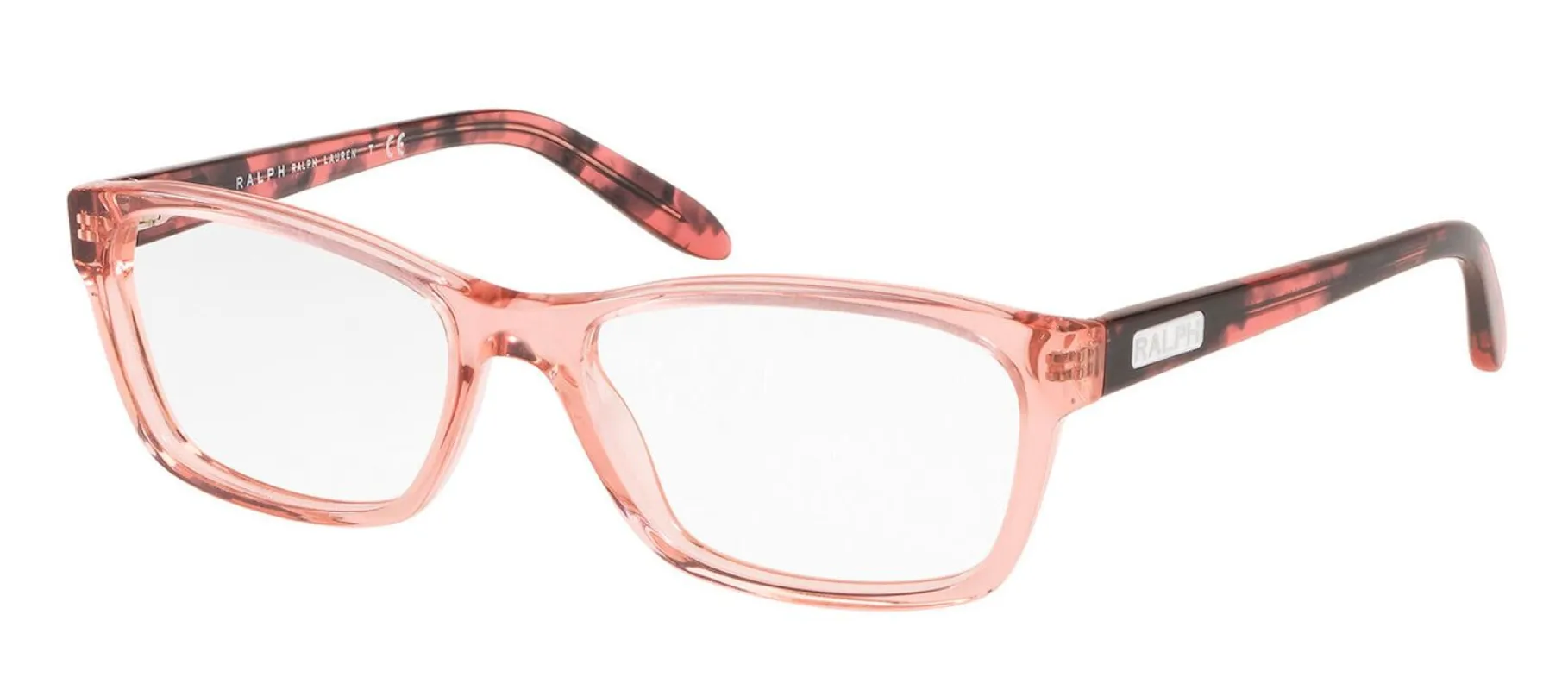 Ralph Lauren RA 7039 5853 Square Plastic Pink Eyeglasses with Logo Stamped Demo Lens made by Gaffos