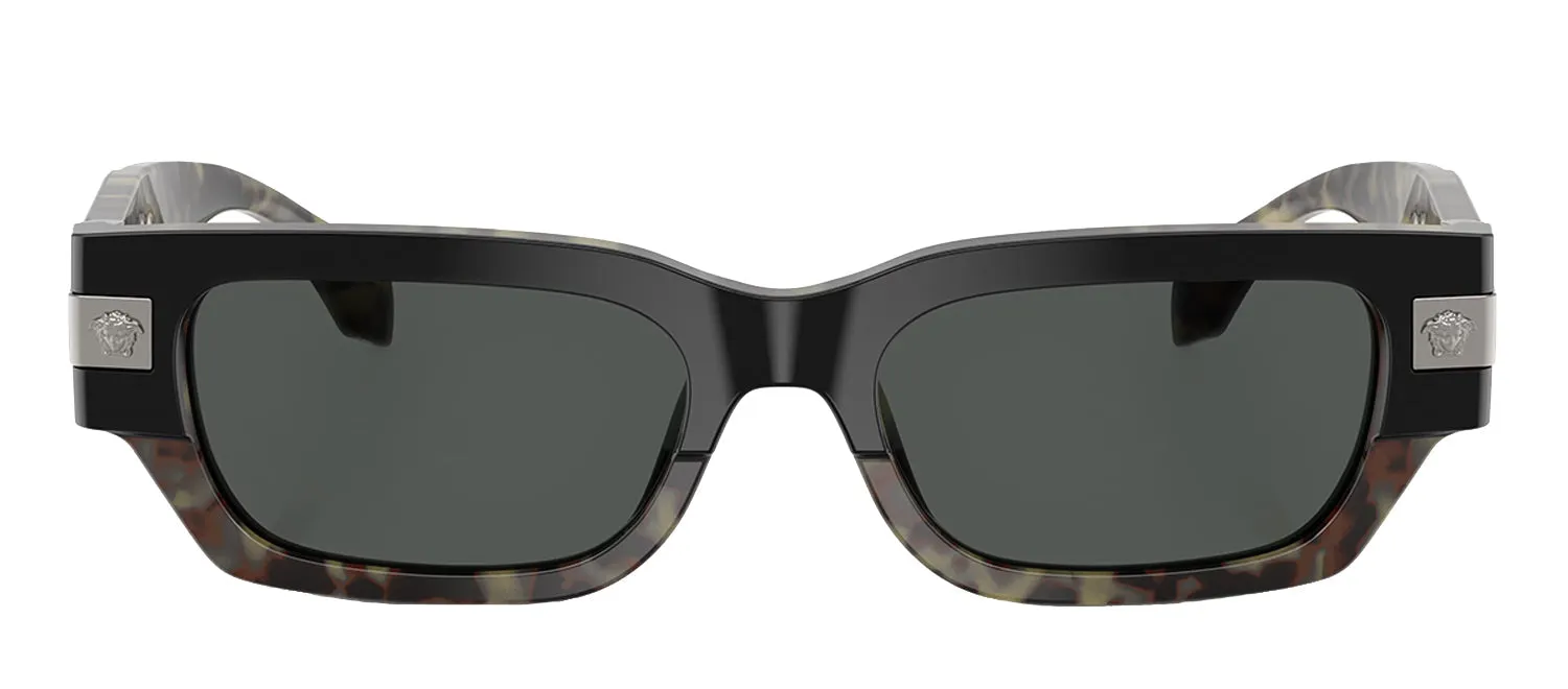 Versace VE 4465 545687 Rectangle Plastic Havana Sunglasses with Grey Lens sold by Gaffos