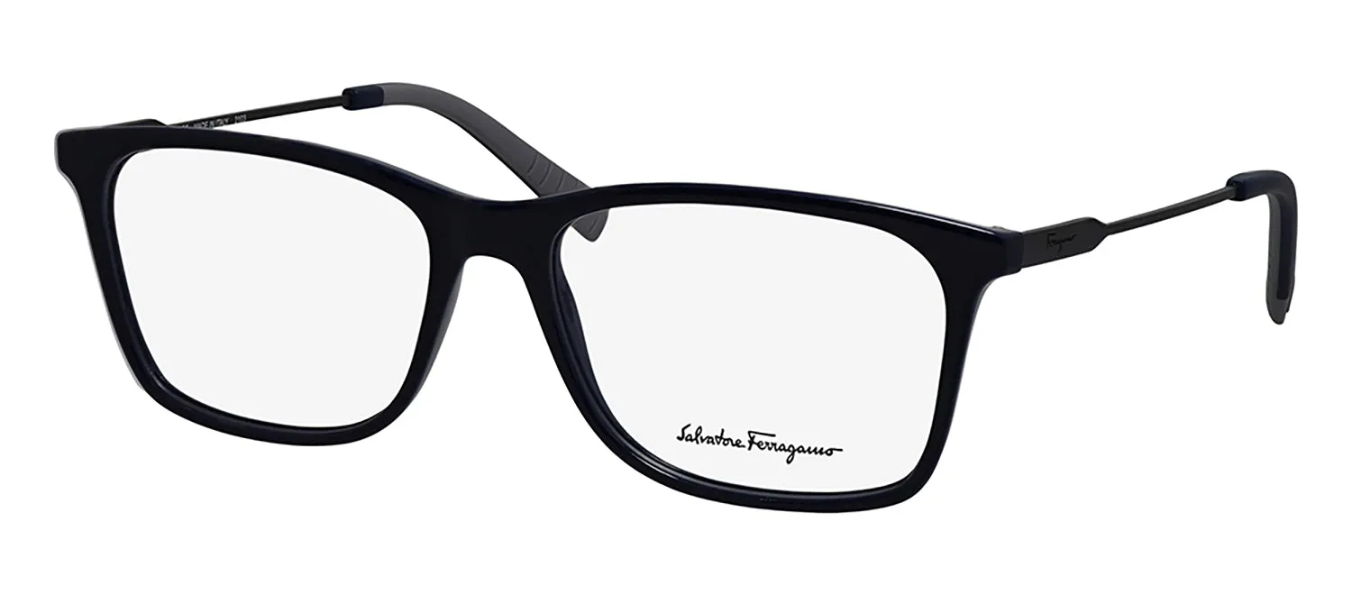 Salvatore Ferragamo SF 2876 439 Square Metal Blue Eyeglasses with Logo Stamped Demo Lenses sold by Gaffos product image thumbnail 2