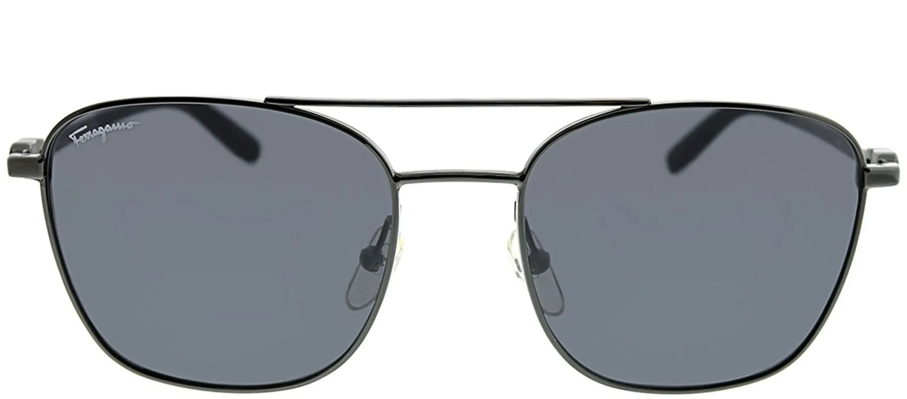 Salvatore Ferragamo SF 158S 015 Square Metal Ruthenium/ Gunmetal Sunglasses with Grey Polarized Lens sold by Gaffos