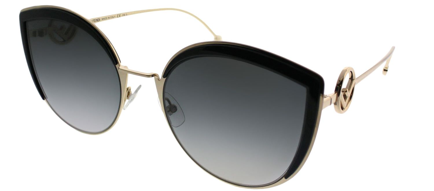 Fendi FF 0290 807 Cat-Eye Metal Black Sunglasses with Grey Gradient Lens sold by Gaffos product image thumbnail 2