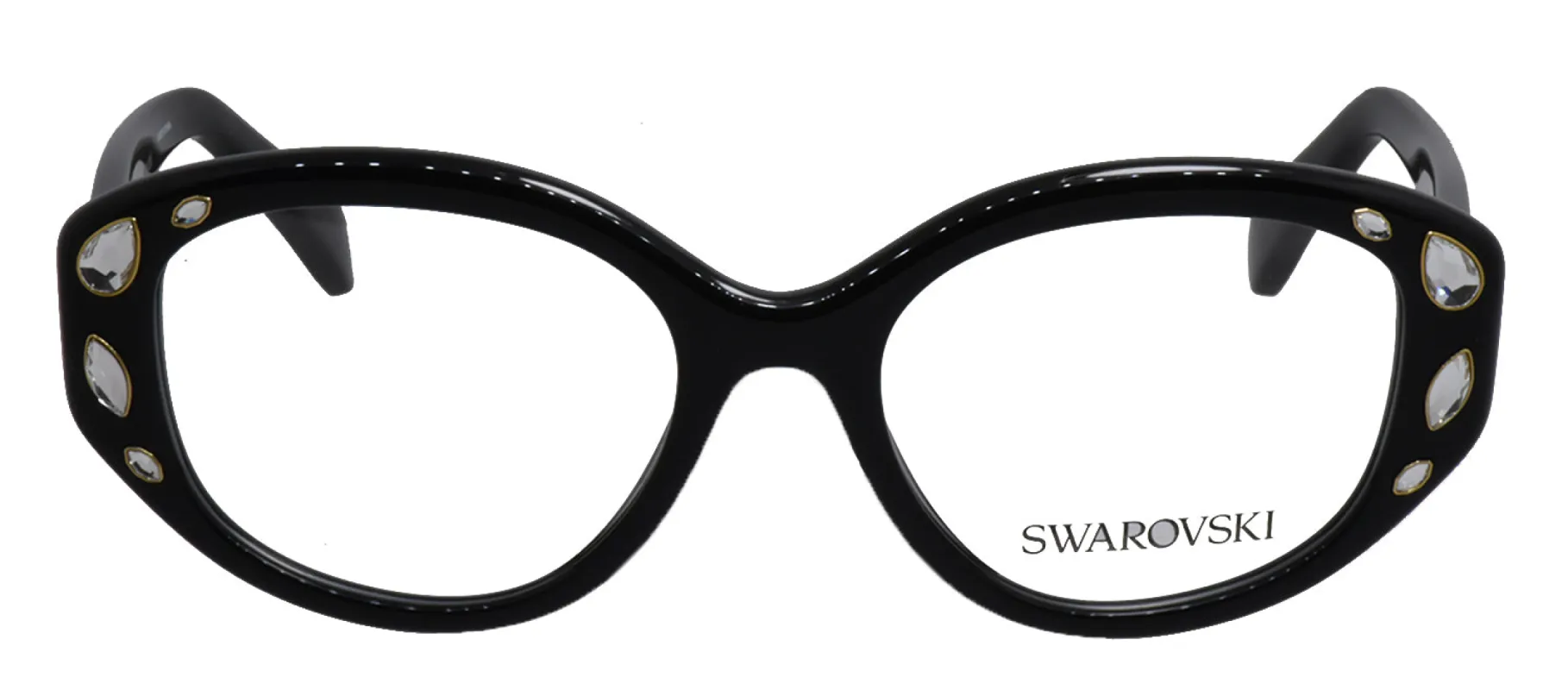 Swarovski SK 2006 1001 Irregular Plastic Black Eyeglasses with Logo Stamped Demo Lenses sold by Gaffos