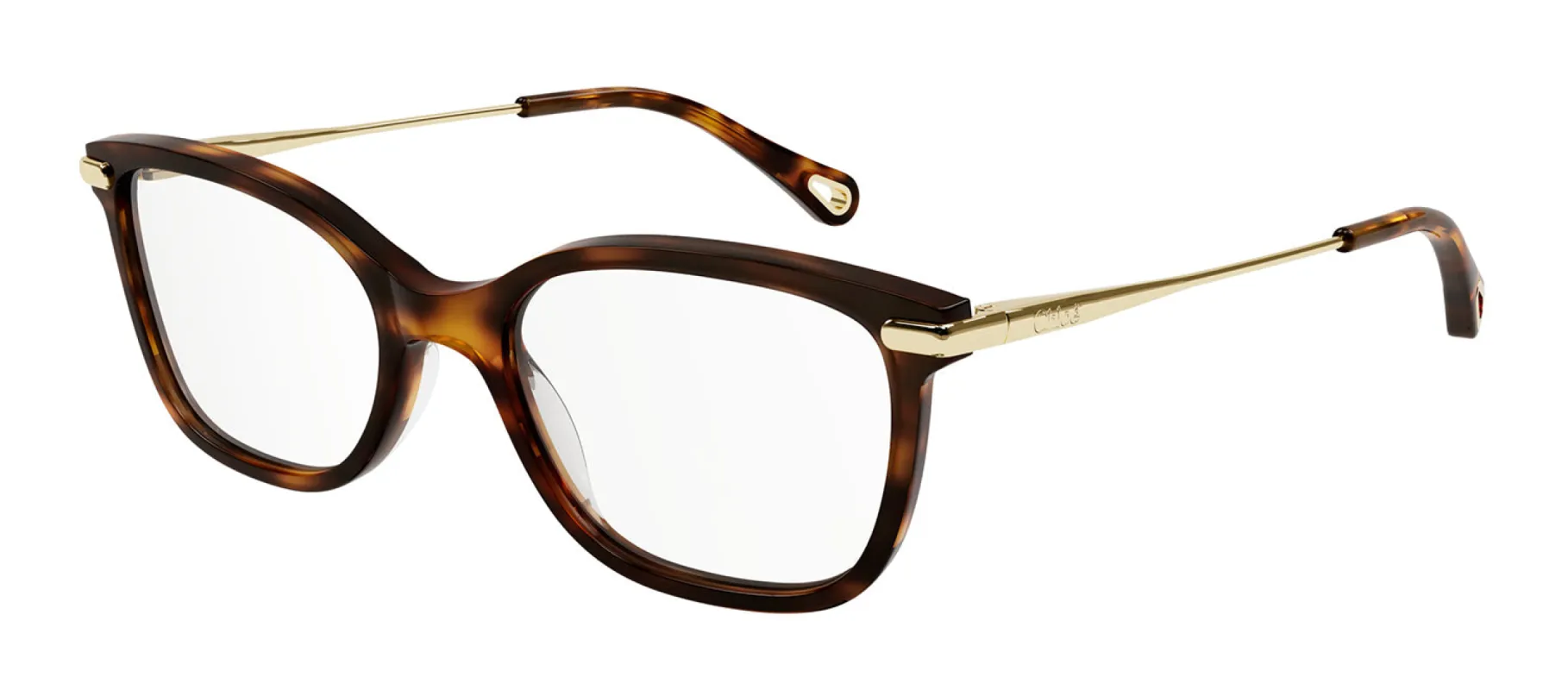 Chloe CH 0059O 009 Cat-Eye Plastic Havana Eyeglasses with Logo Stamped Demo Lenses sold by Gaffos