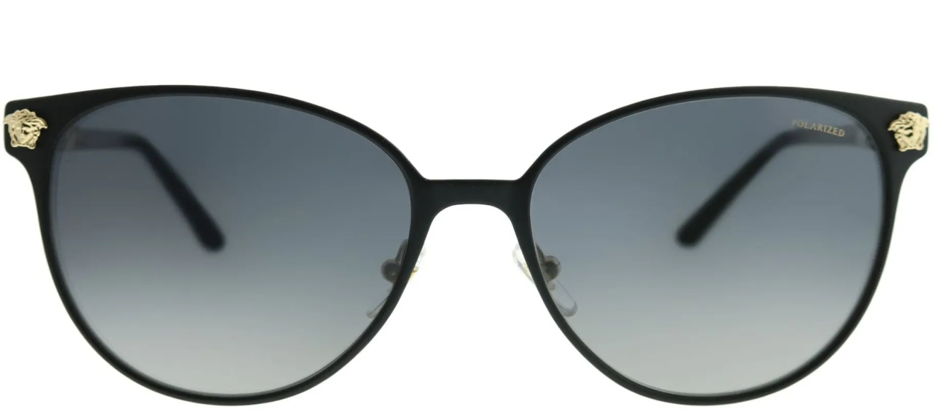 Versace VE 2168 1377T3 Round Metal Black Sunglasses with Grey Gradient Polarized Lens sold by Gaffos