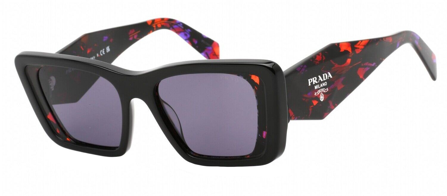 Prada PR 08YS 04V6O2 Butterfly Plastic Black Sunglasses with Dark Grey Solid Color Lens sold by Gaffos