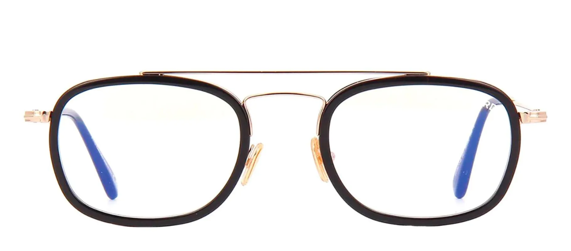Tom Ford FT 5677-F-B 001 Rectangle Metal Black Eyeglasses with Logo Stamped Demo Lenses Lens sold by Gaffos