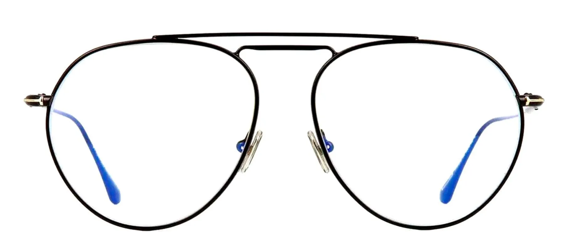 Tom Ford FT 5730-B 002 Pilot Metal Black Eyeglasses with Logo Stamped Demo Lenses Lens sold by Gaffos