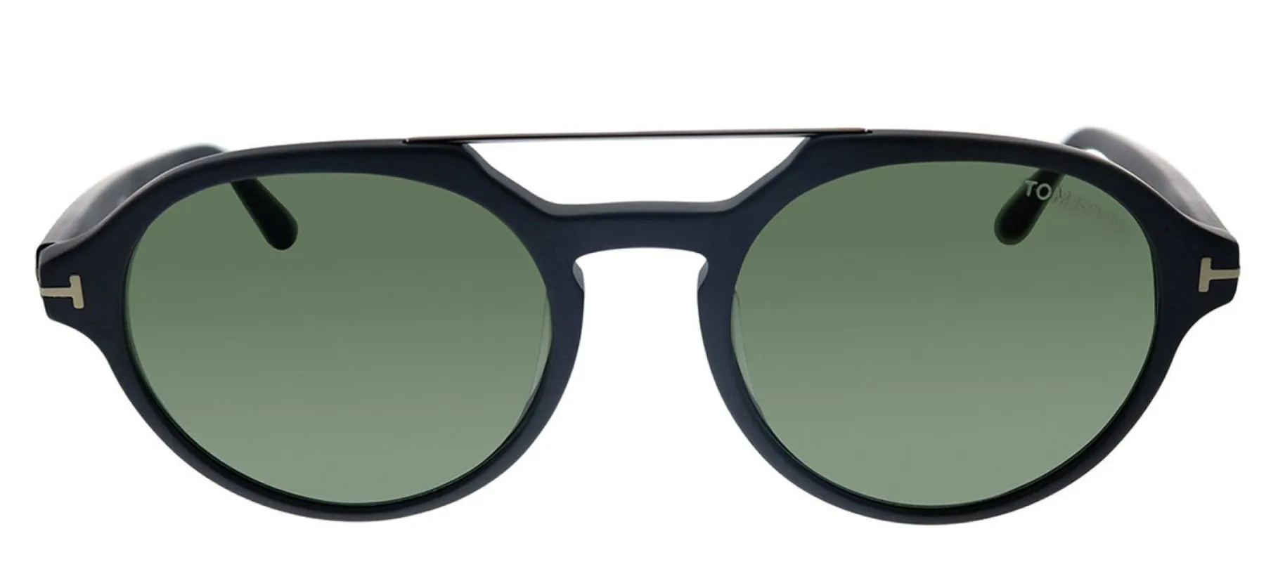 Tom Ford TF 696-F 02N Round Plastic Black Sunglasses with Green Lens sold by Gaffos