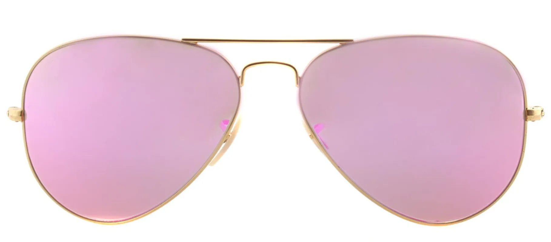 Ray-Ban RB 3025 112/4T Aviator Metal Gold Sunglasses with Pink Mirror Lens sold by Gaffos