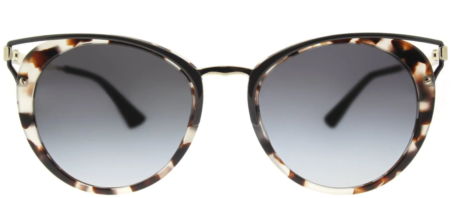 Prada PR 66TS UAO5D1 Round Metal Tortoise/ Havana Sunglasses with Grey Gradient Lens sold by Gaffos