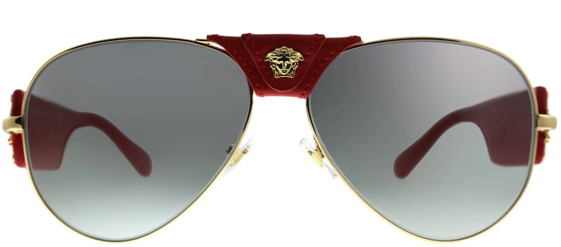 Versace Baroque VE 2150Q 100211 Aviator Metal Gold Sunglasses with Grey Gradient Lens sold by Gaffos